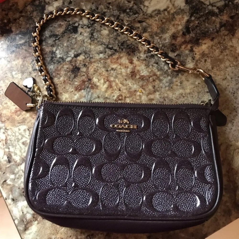 Coach Chain Wristlet in Oxblood